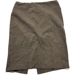MoDa Skirt Women Size 4 Brown Wool Nylon Blend Made in Italy Minimalist Office